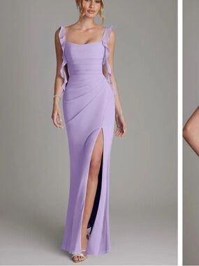 Azazie Jessamine Lilac bridesmaid dress